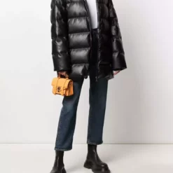 Karl Lagerfeld embroidered-logo padded coat