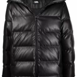 Karl Lagerfeld embroidered-logo padded coat