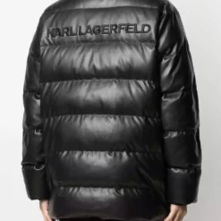 Karl Lagerfeld embroidered-logo padded coat