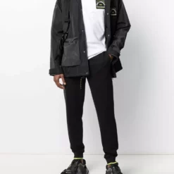 Karl Lagerfeld logo-address hooded coat