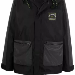 Karl Lagerfeld logo-address hooded coat