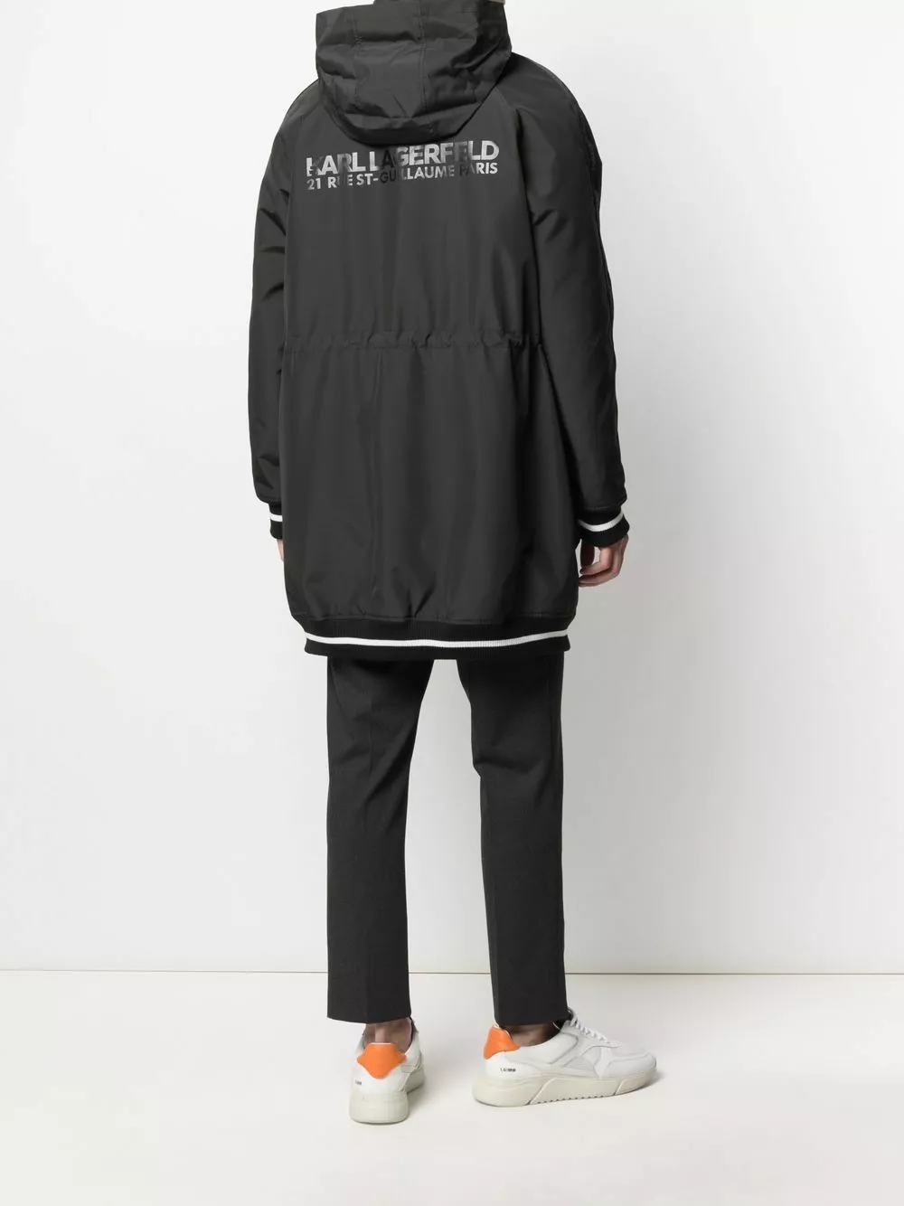 Karl Lagerfeld logo address-print parka