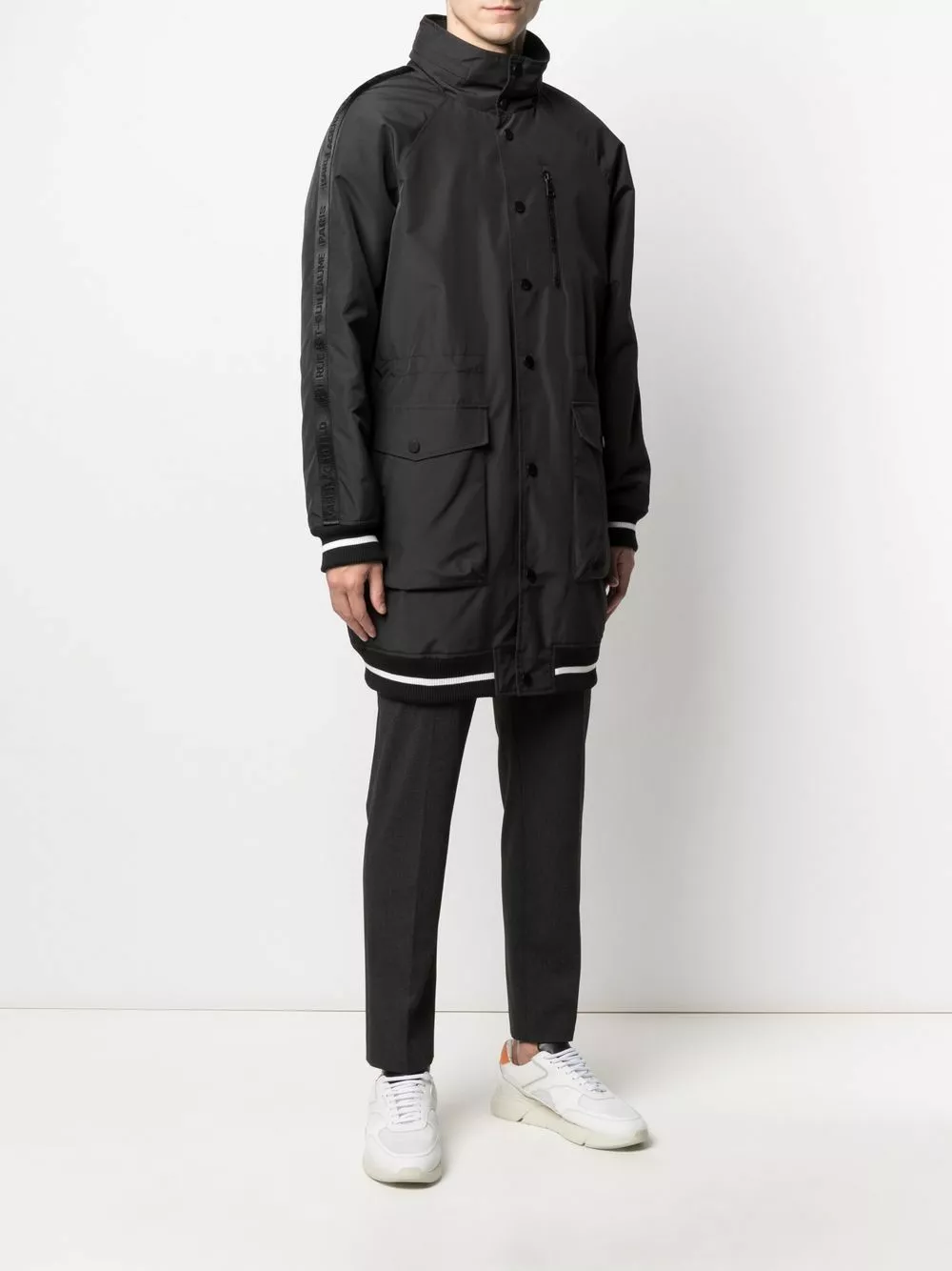 Karl Lagerfeld logo address-print parka