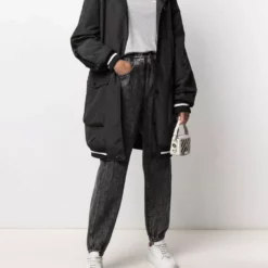 Karl Lagerfeld logo address-print parka