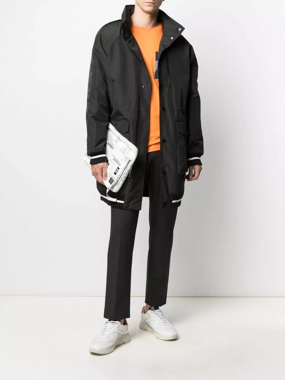 Karl Lagerfeld logo address-print parka