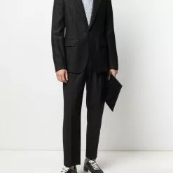 Karl Lagerfeld striped-bib shirt