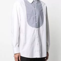 Karl Lagerfeld striped-bib shirt