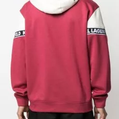 Karl Lagerfeld two-tone logo-tape hoodie