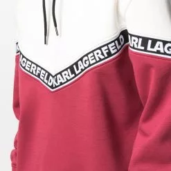 Karl Lagerfeld two-tone logo-tape hoodie