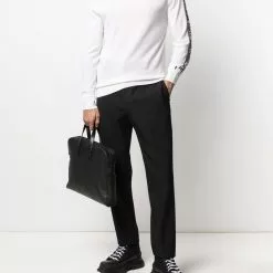 Karl Lagerfeld logo-tape fine-knit jumper