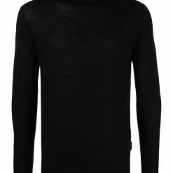 Karl Lagerfeld logo-intarsia roll-neck jumper