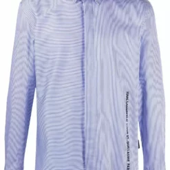 Karl Lagerfeld embroidered-logo poplin shirt