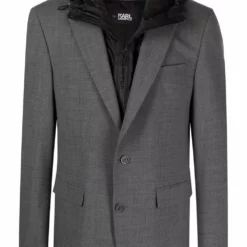 Karl Lagerfeld detachable hood blazer