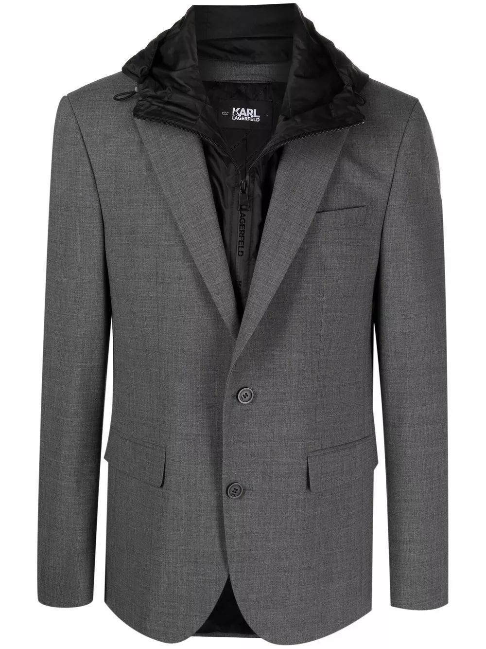 Karl Lagerfeld detachable hood blazer