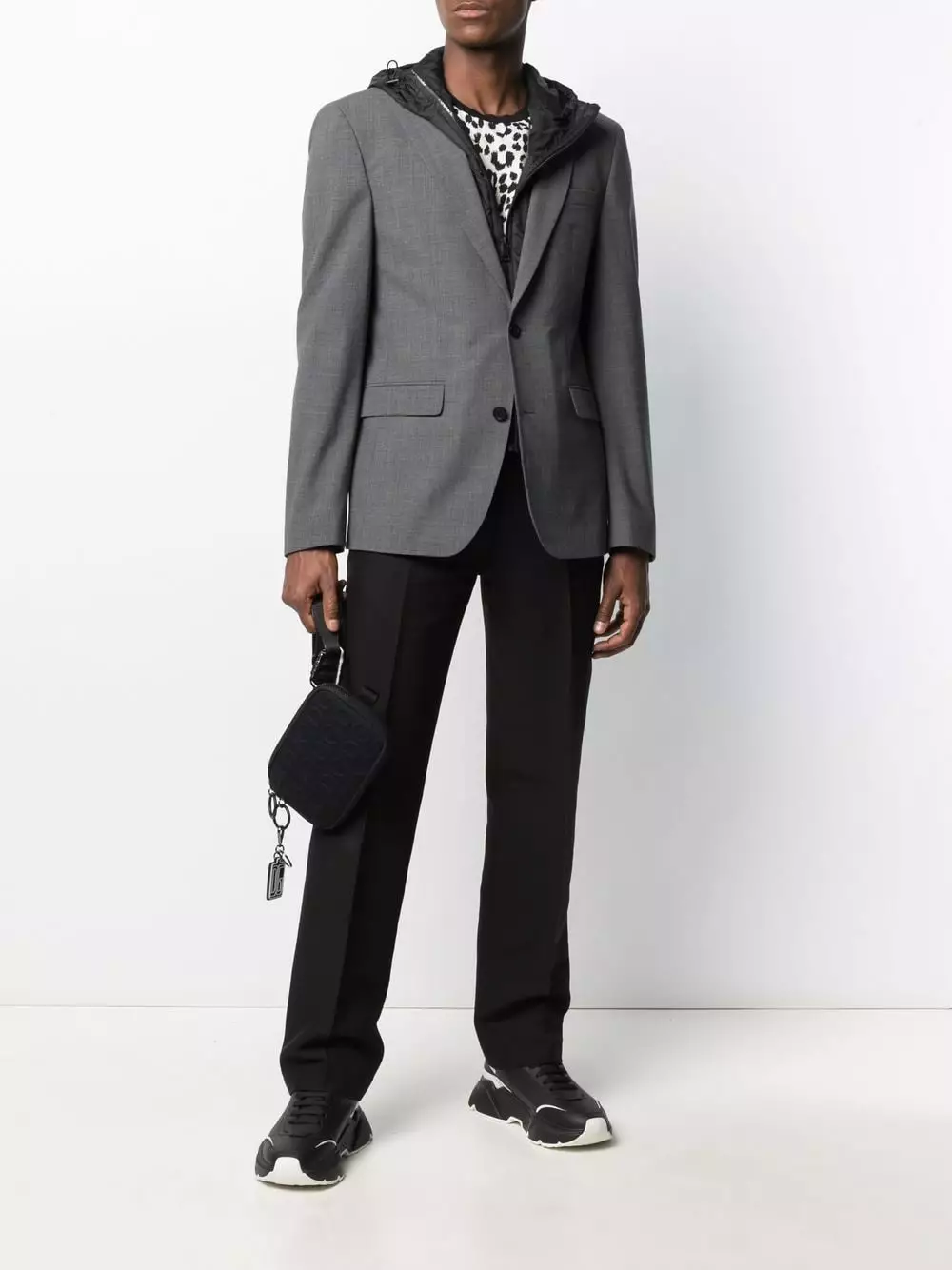 Karl Lagerfeld detachable hood blazer