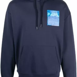 Karl Lagerfeld logo-print chest hoodie