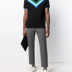 Karl Lagerfeld stripe logo-address polo shirt