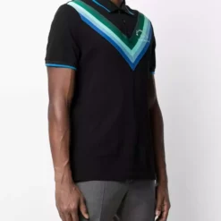 Karl Lagerfeld stripe logo-address polo shirt