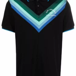 Karl Lagerfeld stripe logo-address polo shirt