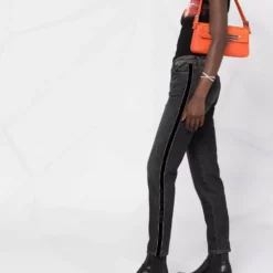 Karl Lagerfeld side-stripe straight-leg jeans