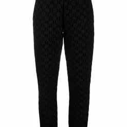 Karl Lagerfeld flocked-monogram track pants
