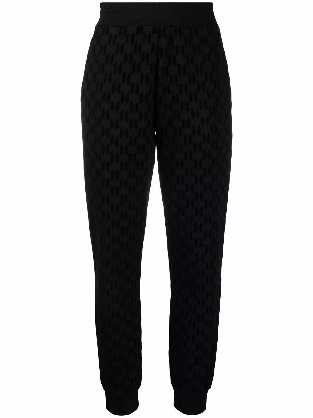 Karl Lagerfeld flocked-monogram track pants