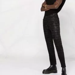 Karl Lagerfeld abstract-print tapered jeans