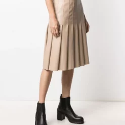 Karl Lagerfeld pleated faux-leather skirt