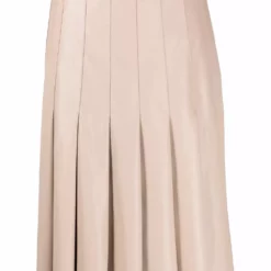 Karl Lagerfeld pleated faux-leather skirt