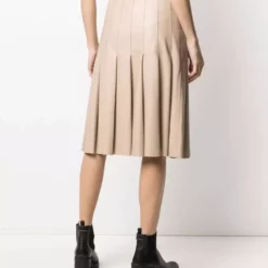 Karl Lagerfeld pleated faux-leather skirt