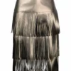 Karl Lagerfeld fringe-detail faux leather skirt