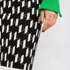 Karl Lagerfeld Kl monogram knitted skirt