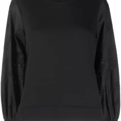 Karl Lagerfeld logo poplin-sleeve sweatshirt