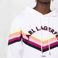 Karl Lagerfeld Stripe Tape drawstring hoodie