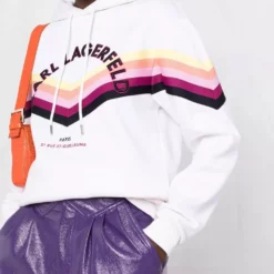Karl Lagerfeld Stripe Tape drawstring hoodie
