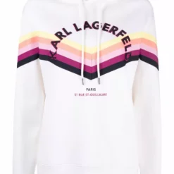 Karl Lagerfeld Stripe Tape drawstring hoodie