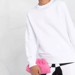 Karl Lagerfeld rhinestone logo neck sweatshirt