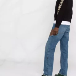 Karl Lagerfeld logo glitter tape crop sweatshirt