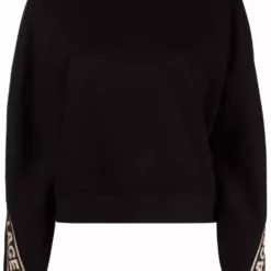 Karl Lagerfeld logo glitter tape crop sweatshirt