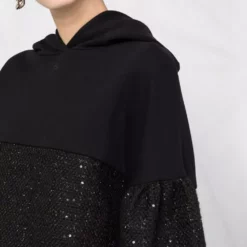 Karl Lagerfeld tweed-panel hoodie