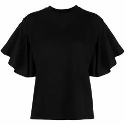 Karl Lagerfeld taffeta ruffle sleeve T-shirt