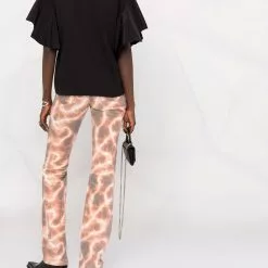 Karl Lagerfeld taffeta ruffle sleeve T-shirt