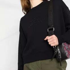 Karl Lagerfeld logo-studded cropped sweatshirt