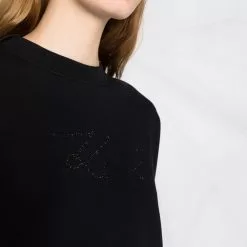 Karl Lagerfeld logo-studded cropped sweatshirt