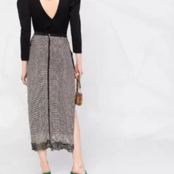 Karl Lagerfeld Mercerized V-back cotton bodysuit