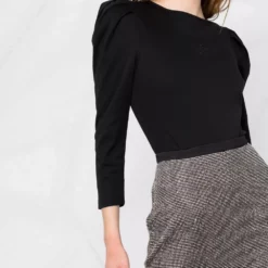 Karl Lagerfeld Mercerized V-back cotton bodysuit