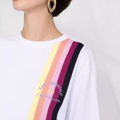 Karl Lagerfeld striped logo-tape T-shirt
