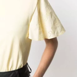 Karl Lagerfeld logo poplin-sleeve T-shirt