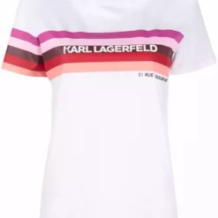 Karl Lagerfeld stripe logo-print T-shirt