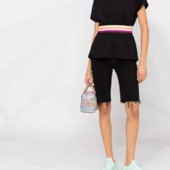 Karl Lagerfeld striped waistband cotton T-shirt